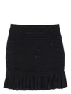 Self-portrait Knitted Mini Skirt In Black