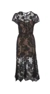 Self-portrait Self Portrait Midi Dress With Bow In Black