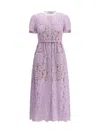 Self-portrait Lace Button Front Midi Dress Dresses Violet