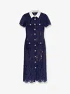 Self-portrait Self Portrait Women Lace Contrast Collar Midi Dress In Blue