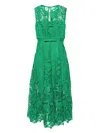 Self-portrait Embellished Lace Midi Dress In Green