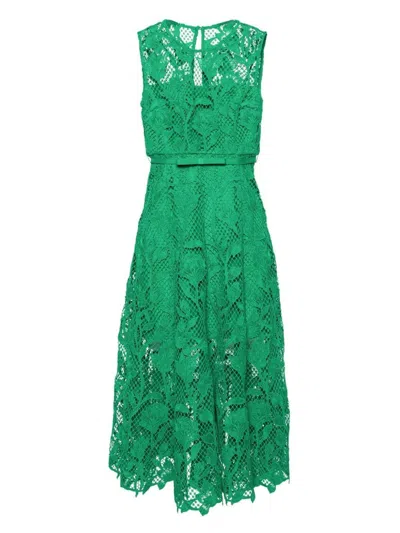 SELF-PORTRAIT WOMEN'S LACE SLEEVELESS MIDI DRESS