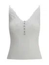 Self-portrait Self Portrait Women Lace Trim Knit Top In White