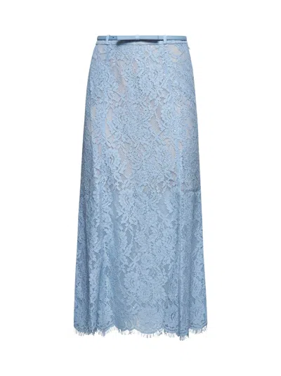 Self-portrait Self Portrait Women Light Blue Sequin Lace Midi Skirt