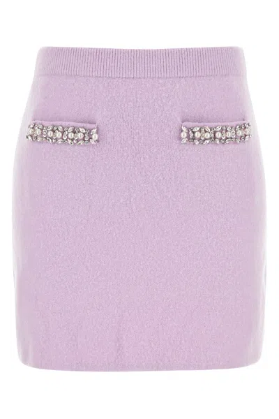 SELF-PORTRAIT SELF PORTRAIT WOMEN LILAC STRETCH VISCOSE BLEND MINI SKIRT