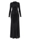 SELF-PORTRAIT WOMEN'S LONG MESH DRESS WITH RHINESTONES