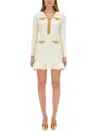 Self-portrait Cream Knit Lurex Trim Mini Dress