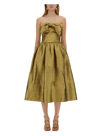 SELF-PORTRAIT WOMEN'S METALLIC JACQUARD MIDI DRESS