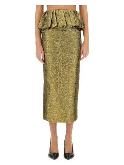 SELF-PORTRAIT WOMEN'S METALLIC JACQUARD MIDI SKIRT