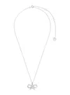 Self-portrait Self Portrait Women Micro Crystal Bow Necklace In Gray