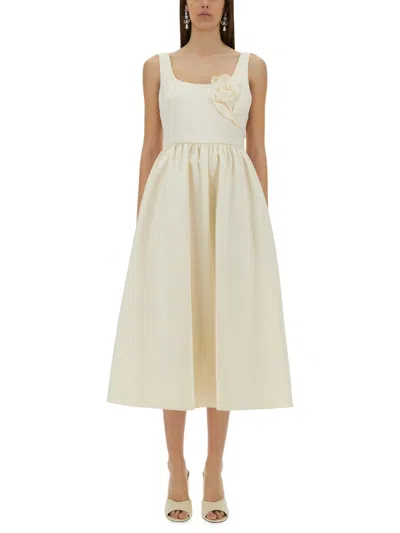 Self-portrait Women Midi Dress With Floral Appliqués