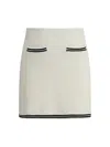 Self-portrait Self Portrait Women Ivory Bow Jacquard Knit Mini Skirt In White