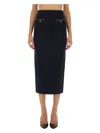Self-portrait Midnight Blue Wool Blend Skirt