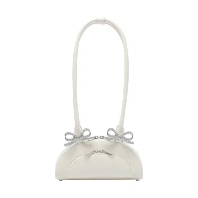 Self-portrait Self Portrait Women Mini Curved Shoulder Bag In White