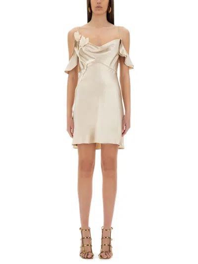 Self-portrait Women Mini Dress With Floral Appliqués