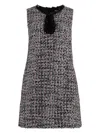 Self-portrait Black Sequin-embellished Boucl-tweed Mini Dress