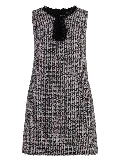 Self-portrait Women's Multicolor Tweed Mini Dress | Size Uk 6 | Pf24173sb Color Black