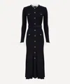 Self-portrait Button-detailed Ribbed-knit Maxi Dress In Black