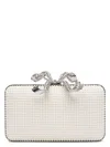 Self-portrait Pearl-embellished Box Clutch Bag