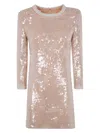 Self-portrait Mini Dress With Pearl Trim And Sequins In Nude & Neutrals