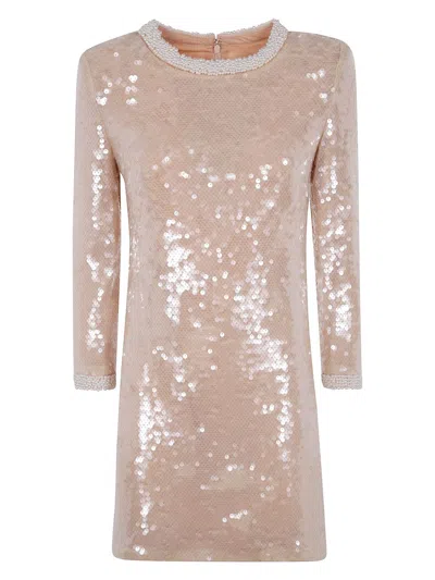 SELF-PORTRAIT WOMEN'S PEARL TRIM SEQUIN MINI DRESS