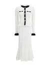 Self-portrait Pointelle Knit Contrast Midi Dress