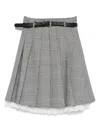 Self-portrait Prince Of Wales Check Pleated Midi Skirt