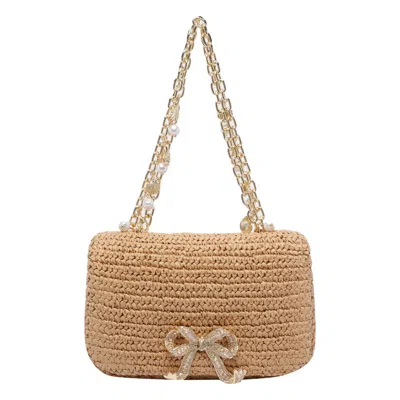Self-portrait Self Portrait Women Raffia Bow Charm Shoulder Bag