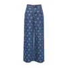 Self-portrait Blue Jeans With All-over Rhinestoned Bow Embellishments In Denim Woman