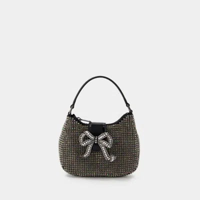Self-portrait Multi Rhinestone Crescent Micro Bag