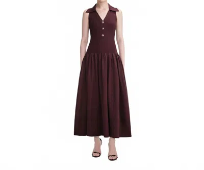 Self-portrait Women's Ribbed Knit Midi Dress In Brown