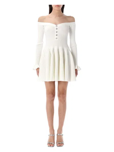 SELF-PORTRAIT WOMEN'S RIBBED KNIT OFF SHOULDER MINI DRES