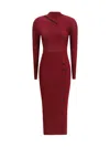 Self-portrait Midi Dress With Cut-out In Red