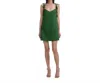 Self-portrait Green Mini Dress With V Neck And Shoulder Straps With Floral Embellishments In Green