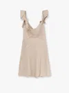 Self-portrait Self Portrait Women Satin Mini Dress With Floral Etails In Neutral