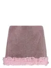 Self-portrait Crystal Miniskirt In Pink