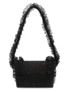 Self-portrait Christopher Kane Residency Shoulder Bag With All-over Sequins In Black