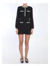 Self-portrait Black Mesh Mini Dress With Sequins In Black