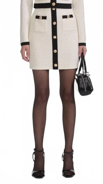 Self-portrait Women's Sequin Knit Mini Skirt In Cream In White