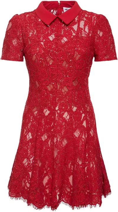 SELF-PORTRAIT WOMEN'S SEQUIN LACE MINI DRESS, RED