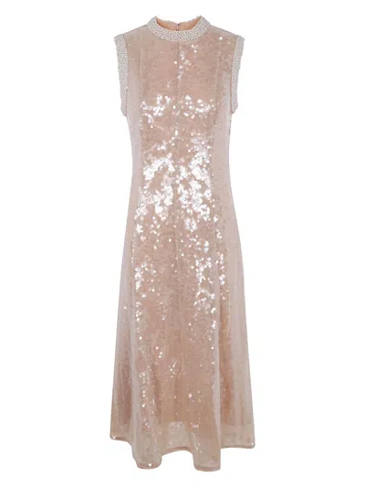 SELF-PORTRAIT WOMEN'S SEQUIN PEARL TRIM MIDI DRESS