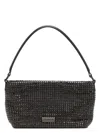 Self-portrait Silver Diamante Small Hobo Bag In Black