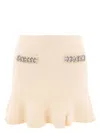 Self-portrait Crystal-embellished Mini Skirt In Neutral