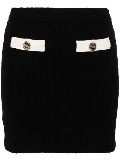Self-portrait Black Knitted Mini Skirt