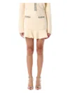Self-portrait Crystal-embellished Mini Skirt In Cream