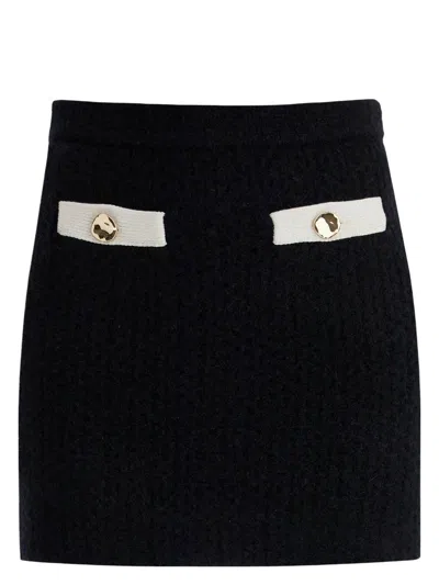 SELF-PORTRAIT WOMEN'S STRETCH ALPACA BLEND MINI SKIRT