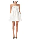 Self-portrait Taffeta Bandeau Mini Dress In White