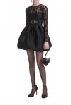 Self-portrait Dress Made Of Cotton Blend In Black