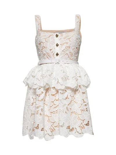 Self-portrait Self Portrait Women White Lace Tiered Mini Dress