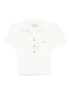 Self-portrait Viscose Blend Pointelle Knit Top In White